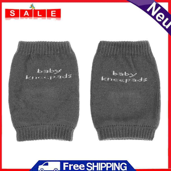 1 Pair Antiskid Baby Kneepads Protector Soft Crawling Leg Warmers (Dark Grey
