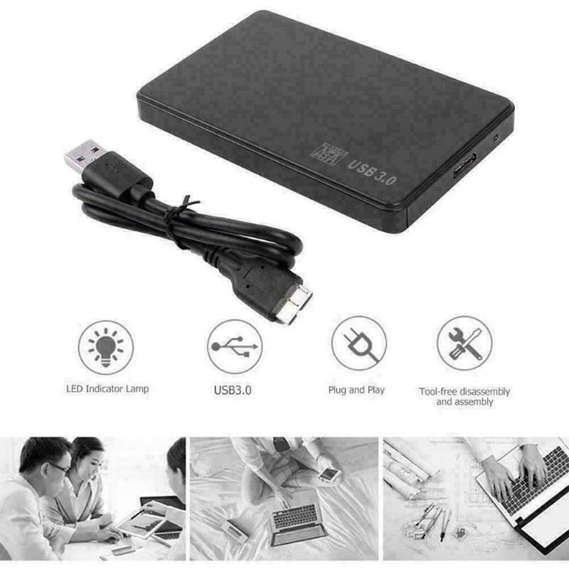 2.5 Inch HDD SSD Case Sata to USB 3.0Hard Drive Box Black Enclosure Adapte hot.