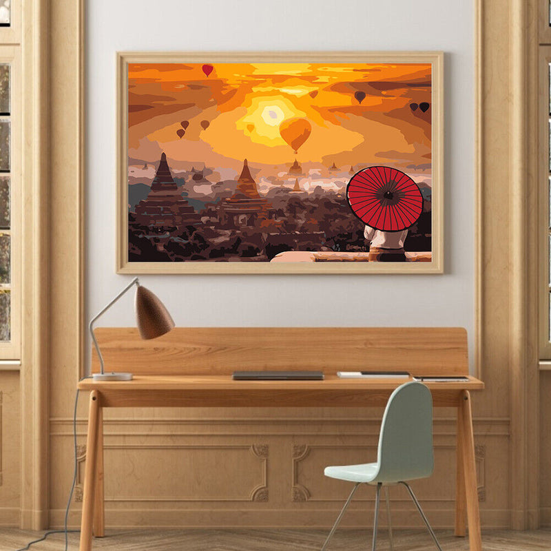 Hot Air Balloon 50x40cm Oil Paint By Numbers DIY Painting SXD216025