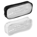 Waterproof Dust-proof PVC Transparent Pencil Case Zipper Pen Holder (White)