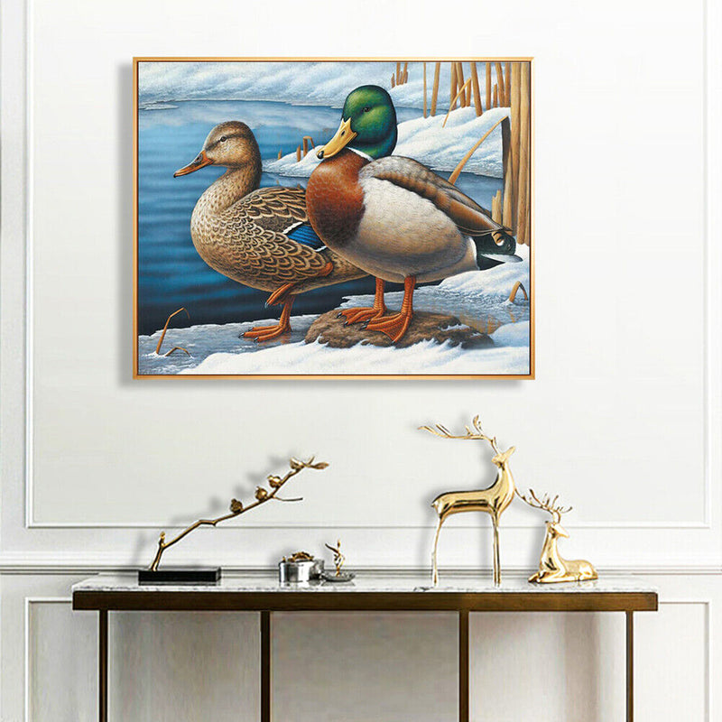 Lakeside Duck Oil Paint By Numbers Kit DIY Acrylic Painting on Canvas Frame