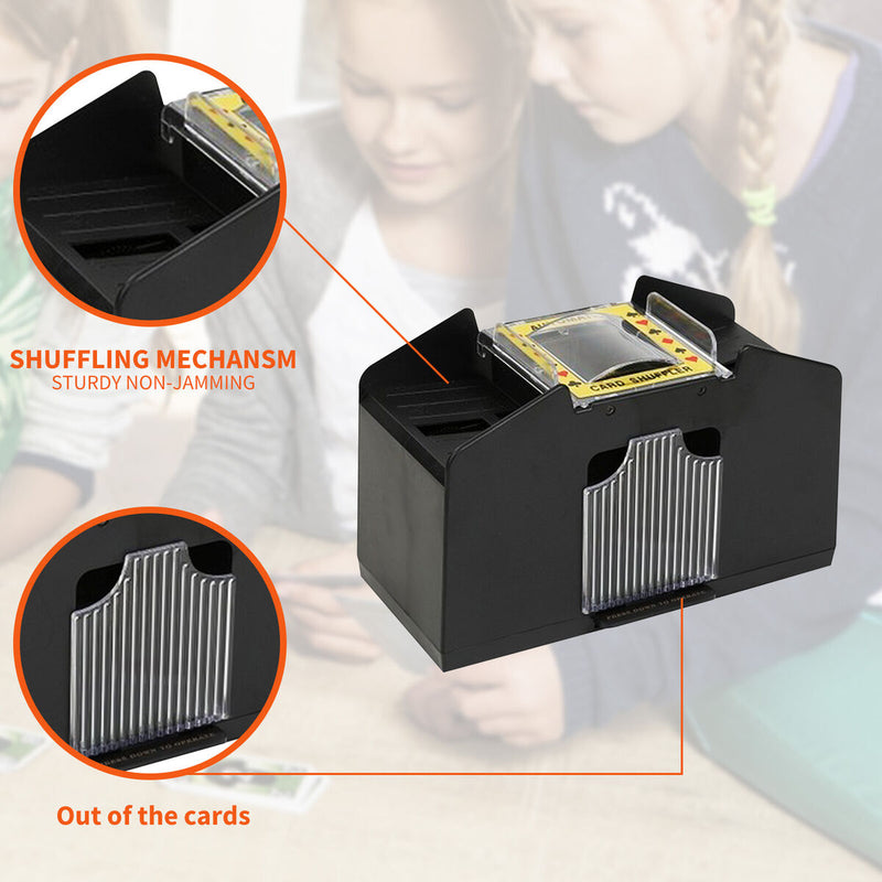 1-6 Decks Automatic Card Shuffler USB/Battery Power Electric Shuffling Machine