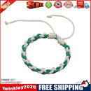 Colorful Weave Bracelet Retro Ethnic Knit Rope Bangles Jewelry Gift (Green)