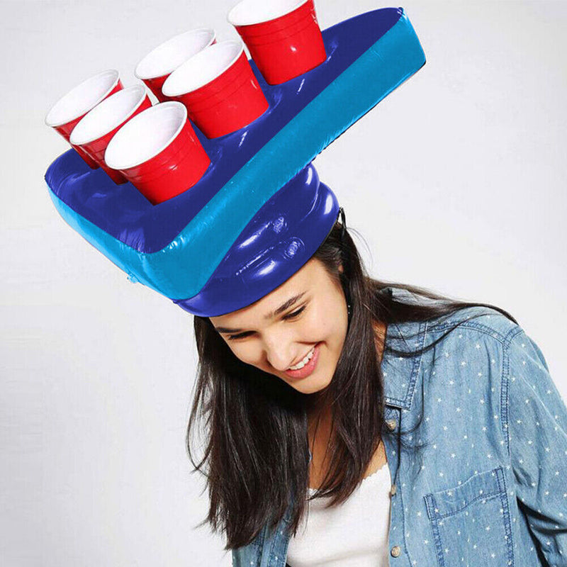 Kids Inflatable Beer Pong Triangle Cap Throwing Interactive Game Prop Toys Newly