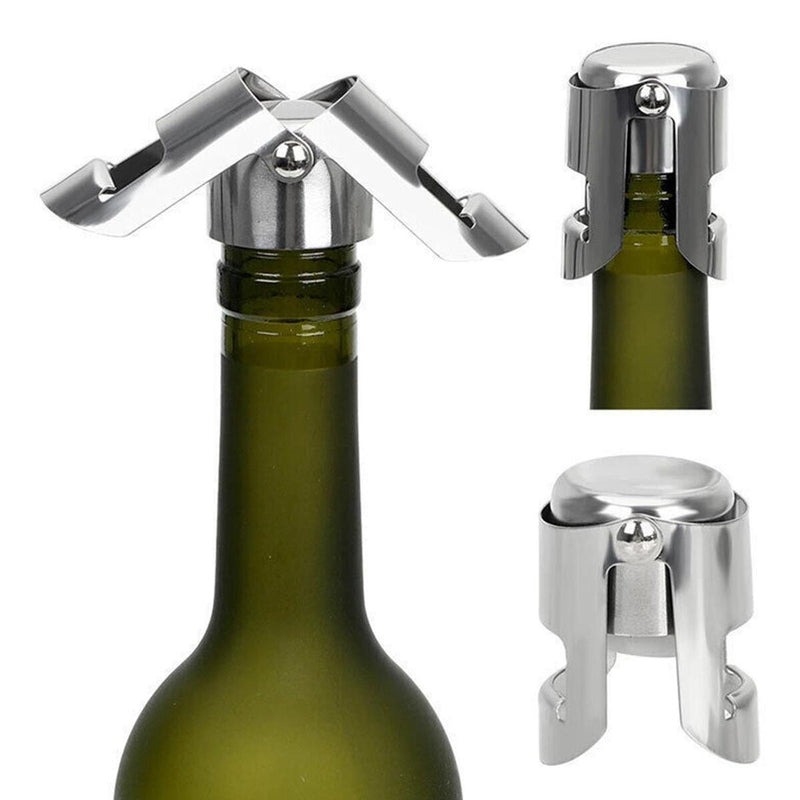 Steel Sparkling Champagne Bottle Sealer Saver Wine Champagne Stopper.