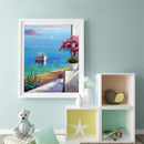 Paint By Numbers DIY Beach Boat Painted on Canvas Oil Art Craft Home Wall Decor