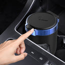LED Light Car Ashtray Universal Cigarette Cylinder Holder with Lid (Blue) Newly