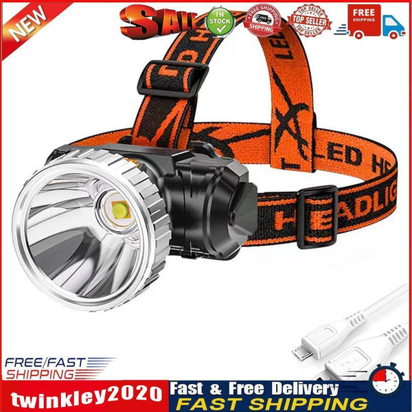Powerful Headlamp LED Headlight USB Rechargeable Head-mounted Flashlight Newly