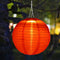 8 inch LED Round Solar Lantern Waterproof Pendant for Garden Decor (Red)
