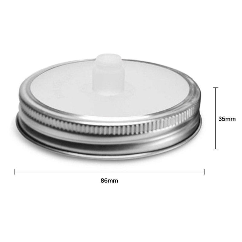 5pcs Wide Mouth Mason Jar Lids Silicone Seal Cover Pickles Cap(White)