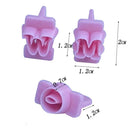 4Pcs/Set Letters Kitchen Fondant Mold Plastic Alphabet Number Mold Letter E5O0