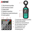 Handheld 200K UV Radiometer Digital Light Meter Luxmeter UV Meter Photometer