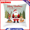 Anti-Fading Christmas Santa Print Pillow Case Sweat-Absorbent Home Sofa Cushion