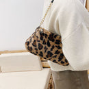 Women Animal Pattern Shoulder Bag Winter Fashion Plush Handbags Female Clutches