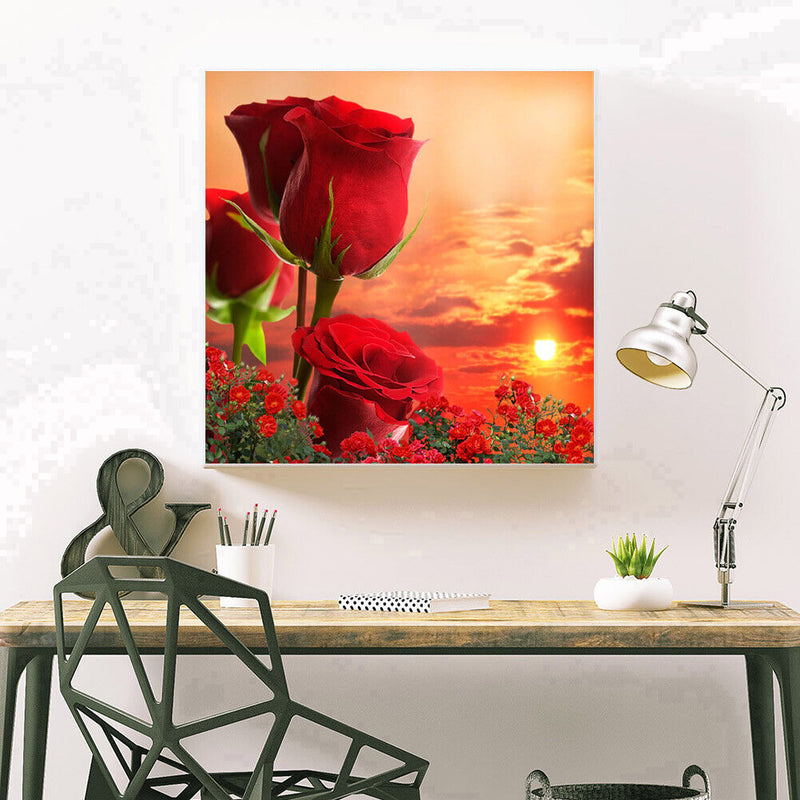 Rose Flower 5D Diamond Painting Embroidery Full Round Drill Cross Stitch DIY Kit