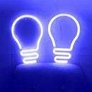 Light Bulb LED Neon Light Neon Sign Hanging Decoration Night Lamp (Blue)