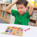 Kids Children Alphabet Digital Puzzle Wooden Toys Number Letter Matching Jigs