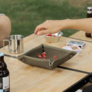 Canvas Storage Box Desktop Key Jewelry Sundries Lipstick Folding Tray (L) Newly