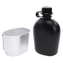 Portable Outdoor Hiking Camping Digital Kettle Bottle with Lunch Box(Black)