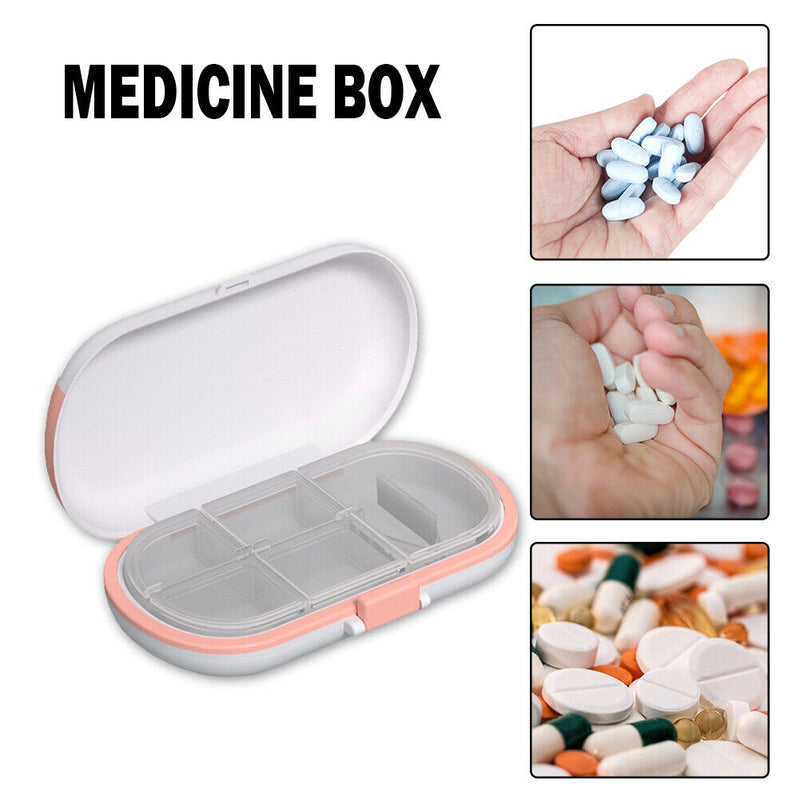 Portable 4/6 Grids Pill Box Drug Tablet Medicine Storage Splitter Organizer