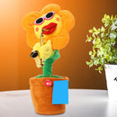 Simulation Sunflower Dancing Saxophone Musical Plush Toys (Orange Fillet) Newly