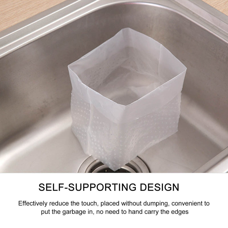 Sink Strainer Bag - 30 Pack Plastic Garbage Waste Pouch for Kitchen (Clear)