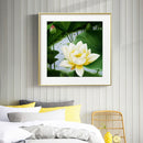 White Lotus Diamond Embroidery Painting Mosaic Picture Rhinestone Cross Stitch