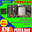 X79 BTC 5x PCIe 8X DDR3 2011 Pin Mining Motherboard with 12V Cooling Fan Newly