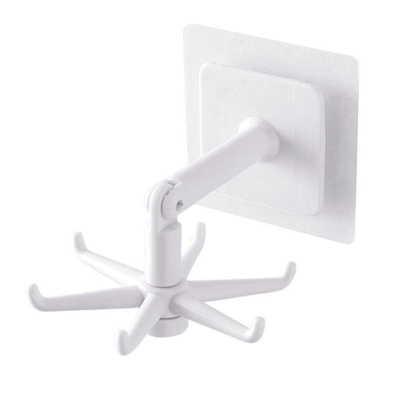 360° 6-Hook Under Shelf Kitchen Utensil Organiser Wall Hook Hanging Rack Holder`