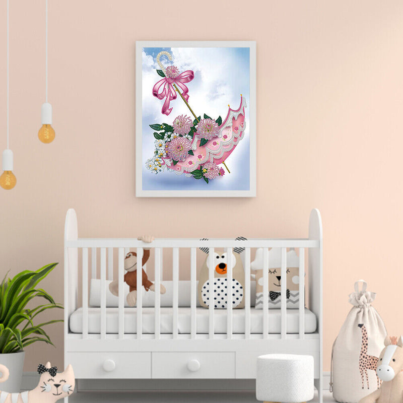 Diamond Painting Flower Umbrella Partial Special Shape Drill DIY Art (K028)