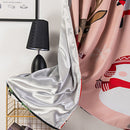 Window Curtain Pink Base Elk Santa Painting Polyester Room Christmas Decoration