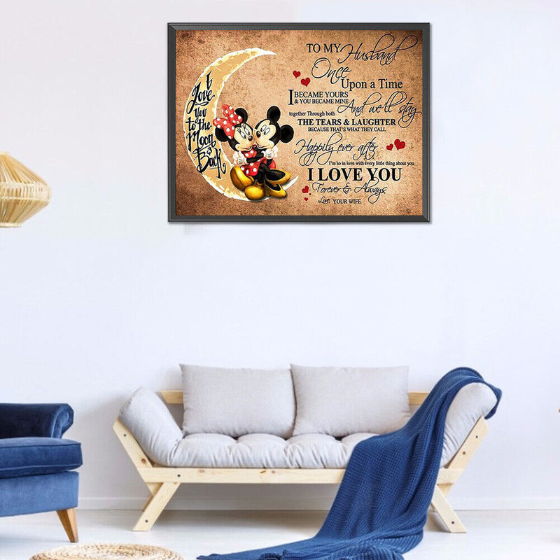 5D Cartoon Mouse Letter Kit Full Square Drill Rhinestone DIY Diamond Painti