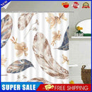 Feather Printed Shower Curtain Waterproof 12 Hooks Hanging Bath Cover for Home
