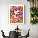 5D DIY Diamond Painting Big-Eyed Girl Cat Full Drill Rhinestone Mosaic Art Kit