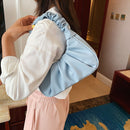 Elegant Pleated Handbag Women PU Leather Travel Totes Purse Fashion Shoulder Bag