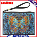 DIY Butterfly Special Shaped Diamond Painting Women Wristlet Purse Zipper Clutch