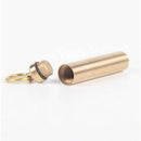 Brass Pill Box Case Medicine Bottle Holder Container Keychain w/ Waterproof L1B6