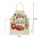 Kitchen Linen Apron Strawberry Print Home Restaurant Cooking Baking Bibs