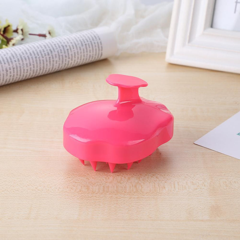 Silicone Scalp Massage Shampoo Brush Body Brush Hair Comb (Rose Red)