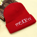 MEOW Cap Winter Casual Hip Hop Knitted Wool Skullies Beanie Hat (Red)