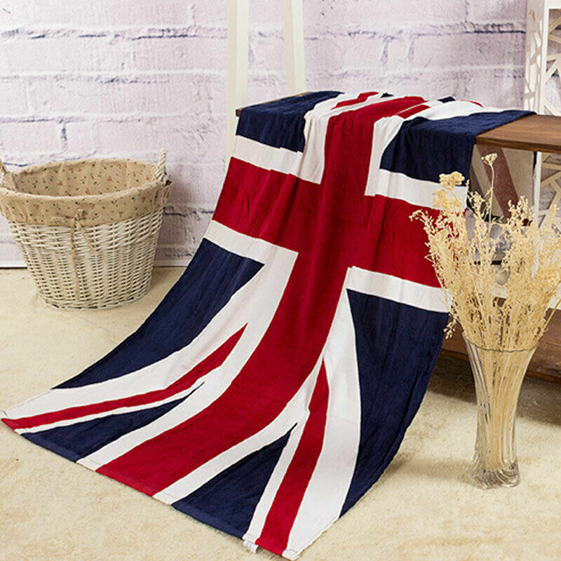 British Flag Union Jack Pattern Bath Beach Large Soft Washcloth Towel Gifts L6K8