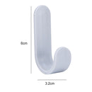 Wall Mounted J-Type Clothes Hook Durable Self-adhesive Hook (4pcs Grey)