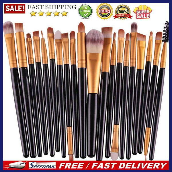 20 x Pro Makeup Set Powder Foundation Eyeshadow Eyeliner Lip Cosmetic Brush