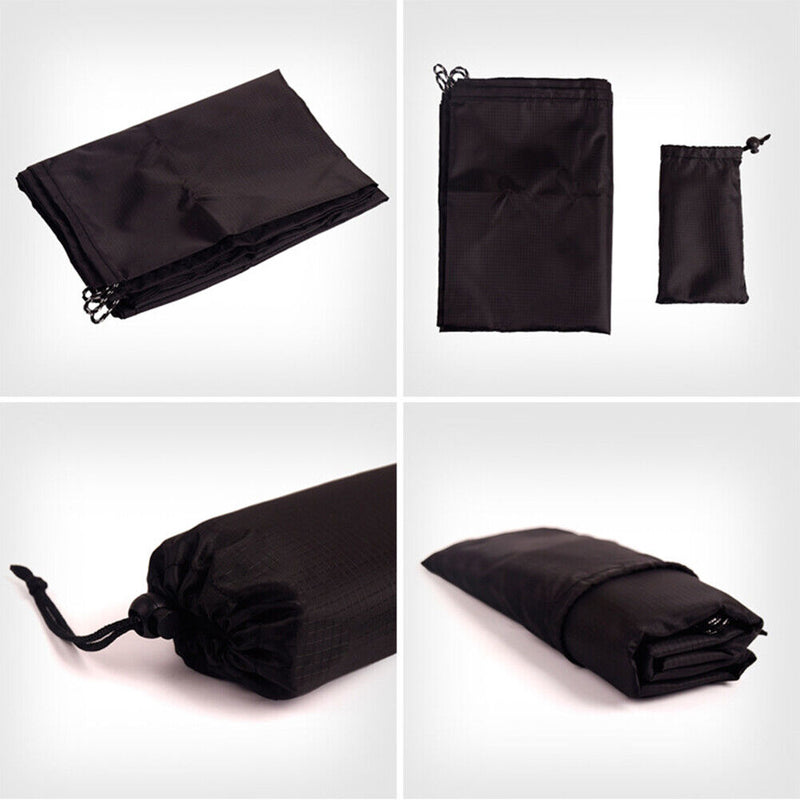 100x140cm Moistureproof Pocket Beach Blanket Mini Camping Mattress (Black) Newly