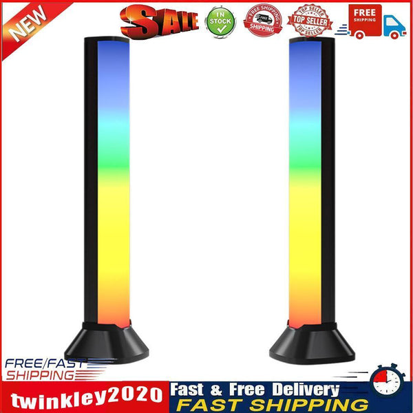 2 Sets RGB LED Rhythm Strip Light Remote Control Music Ambient Lamp Bar Newly