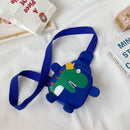 Kids Chest Bag Cute Fanny Cartoon Cross-body Money Pouch (Blue Dinosaur)