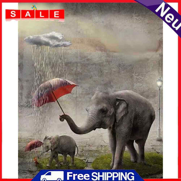 Frameless Painting By Numbers Elephants DIY Handmade Art Drawing On Canvas Craft