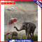 Frameless Painting By Numbers Elephants DIY Handmade Art Drawing On Canvas Craft