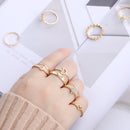 Jewelry Accessories Opal Rings Set Crown Finger Rings Moon Star Knuckle Midi