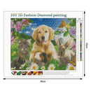 5D DIY Full Drill Diamond Painting Cute Animals Cross Stitch Embroidery Kit